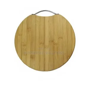 32cm Round Bamboo Chop Board with Steel Handle