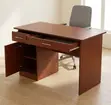 120cm Office Desk with Cupboard - Brown - 1