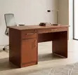 120cm Office Desk with Cupboard - Brown - 3