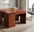 120cm Office Desk with Cupboard - Brown - 4