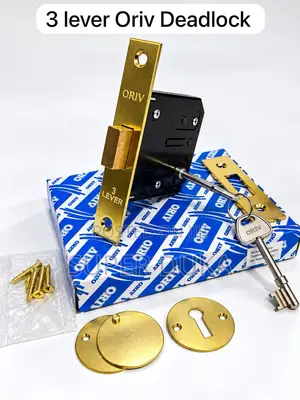 3 Lever Deadlock Door Lock - Brass Oriv