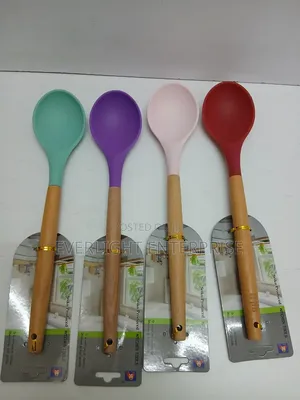 Silicone Serving Spoon with Wooden Handle
