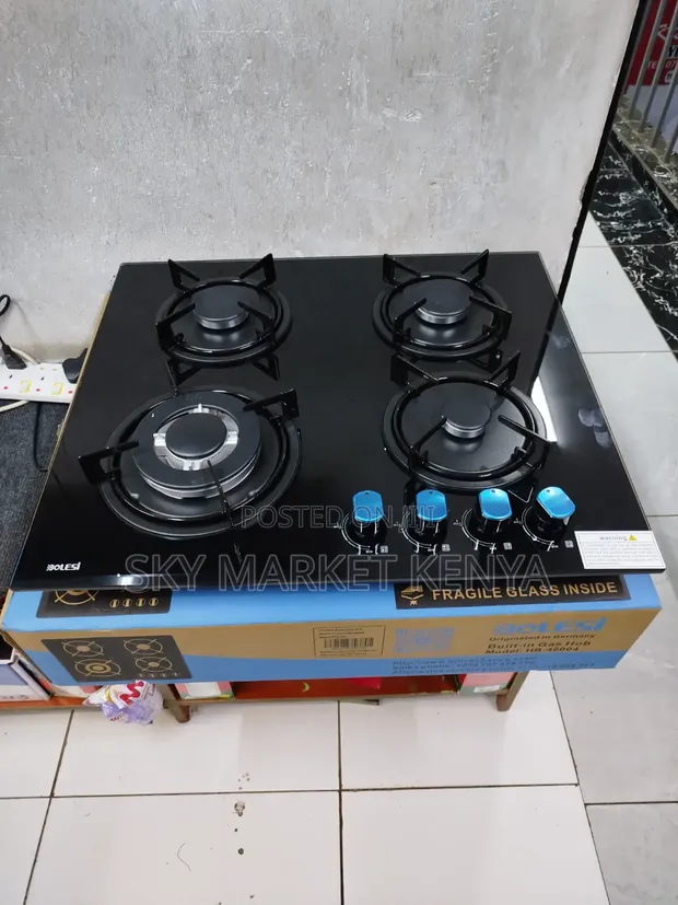 Bolesi Hob ya Gesi ya Kuunganishwa ya 4 Burner na Kioo cha Kina - 1