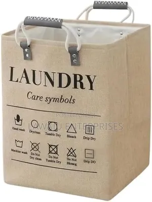 Collapsible Laundry Bin with Leather Handles