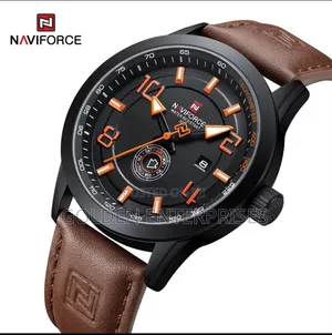 Naviforce Casual Leather Band Quartz Sport Watch