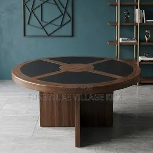 Meza ya Mikutano ya Mviringo ya Mahogany 1200mm