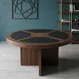 Meza ya Mikutano ya Mviringo ya Mahogany 1200mm - 1
