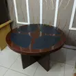 Meza ya Mikutano ya Mviringo ya Mahogany 1200mm - 2