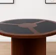 Meza ya Mikutano ya Mviringo ya Mahogany 1200mm - 3