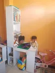 Kifaa cha Kusomea cha Watoto na Rafu za Vitabu - Nyeupe - 2