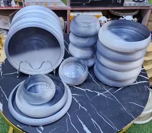 Smoky Grey Swirl Ombre Dinner Set