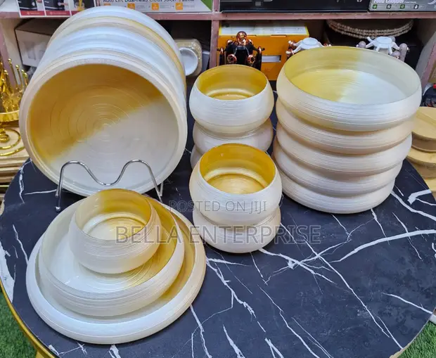 Champagne Gold Swirl Ombre Dinner Set - 1
