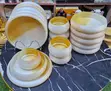 Champagne Gold Swirl Ombre Dinner Set - 1