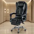Executive Leather Office Chair with Foldable Footrest - 4