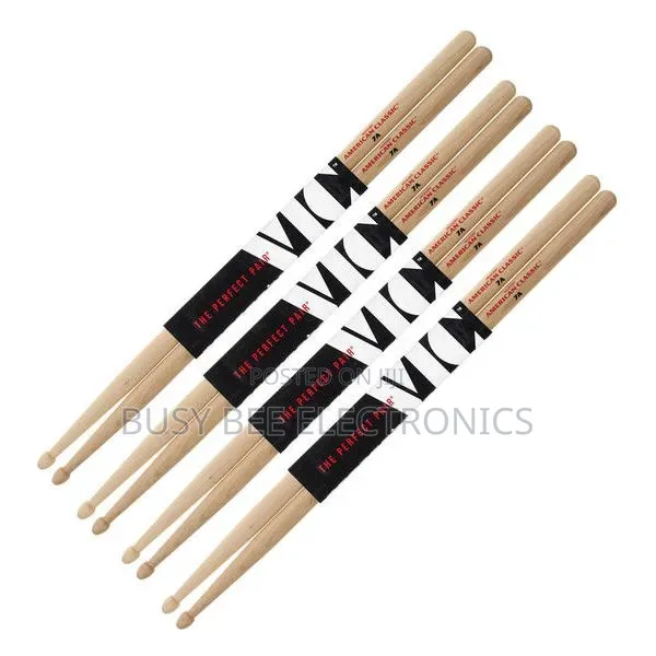 Vic Firth 7A American Hickory Drumsticks Value Pack - 1