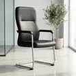 Office Leather Visitor Reception Chair - Black - 2