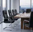 Office Leather Visitor Reception Chair - Black - 3