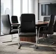 Office Leather Visitor Reception Chair - Black - 4