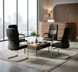 Office Leather Visitor Reception Chair - Black - 5