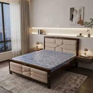 Kitanda Kipya cha Tufted cha Mbao 5x6
