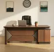 1.8m L-Shaped Corporate Desk - Brown - 1