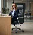 Executive Leather Padded Director Office Chair - 1