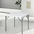 High Quality Outdoor Dining Table - White Square Plastic Top - 1