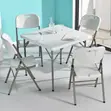 High Quality Outdoor Dining Table - White Square Plastic Top - 2