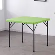 High Quality Outdoor Dining Table - White Square Plastic Top - 3