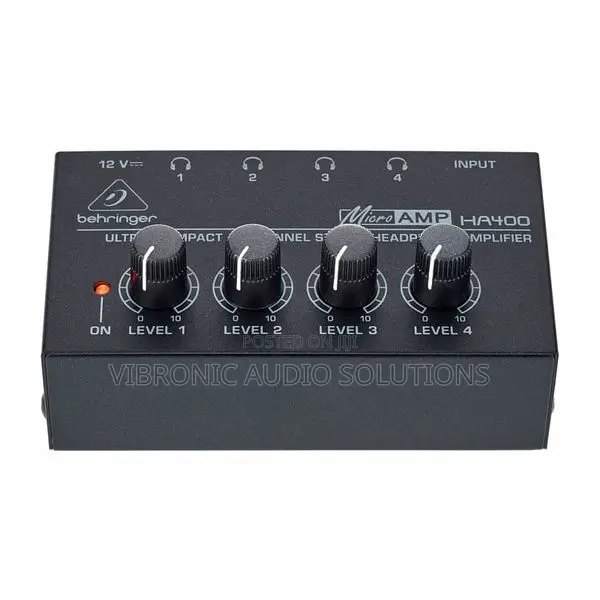 Behringer MICROAMP HA400 4-Channel Headphone Amplifier - 1