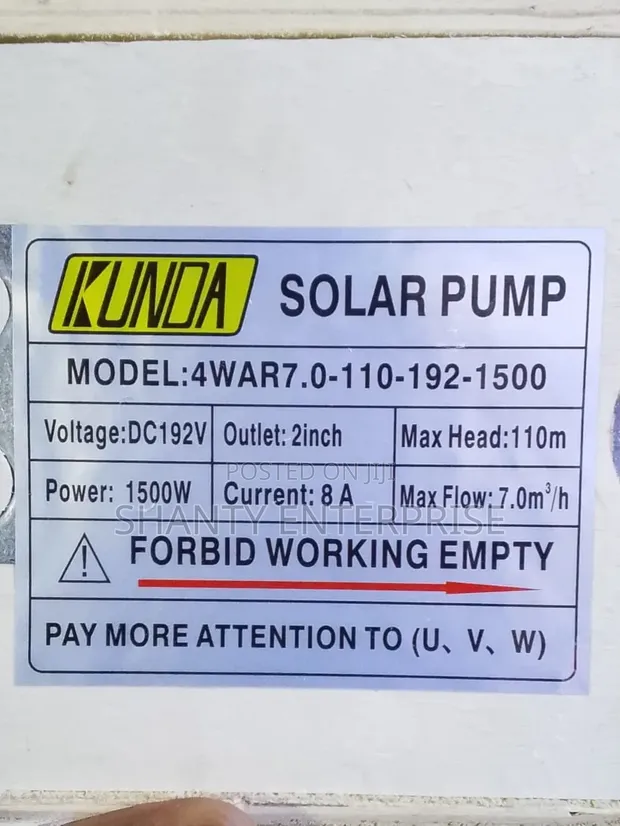 Kunda Solar Water Pump 1500W / 192V - 1
