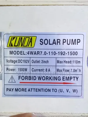 Kunda Solar Water Pump 1500W / 192V