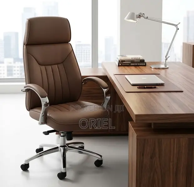 Brown Apex Executive High-Back Office Chair - 1