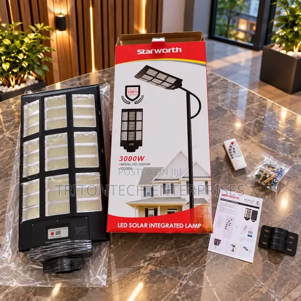 Starworth 3000W Super Bright Outdoor Solar Floodlight - 1