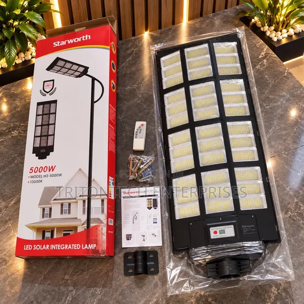 Starworth 5000W Solar Street Light - Nguvu Kubwa ya Usalama Nje - 1