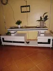 Woodstock Nyeupe TV Stand Milango 3 na Droo - 2