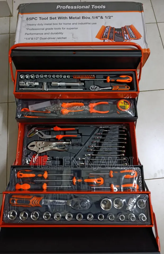 85pcs Foldable Mechanical Toolset na Metal Box - 1