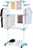Portable Movable Cloth Drying Rack - Blue - 1