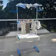 Portable Movable Cloth Drying Rack - Blue - 2