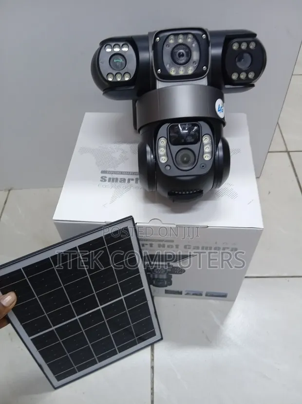 Kamera ya Usalama ya Wireless Solar 4G yenye Lensi Tatu - 1