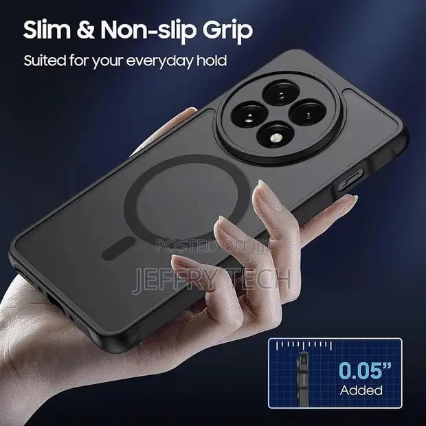 Magsafe2 Magnetic OnePlus 13R Case Translucent Matte Shockproof Black - 1