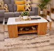 Modern Executive Julz Marble Laminated Coffee Table - 2