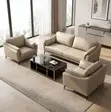 5 Seater Modern Leather Office Reception Sofa - Brown - 1
