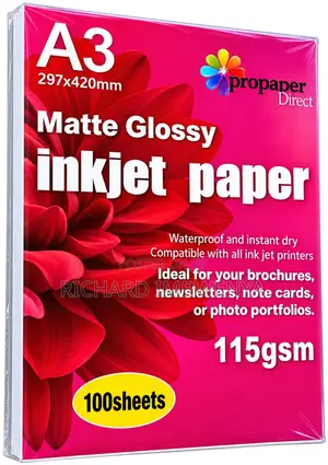 ProPaper Direct A3 Matte Glossy Inkjet Paper - 115gsm, 100 Sheti