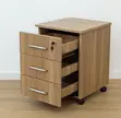3-Drawer Modern Pedestal Cabinet - 1