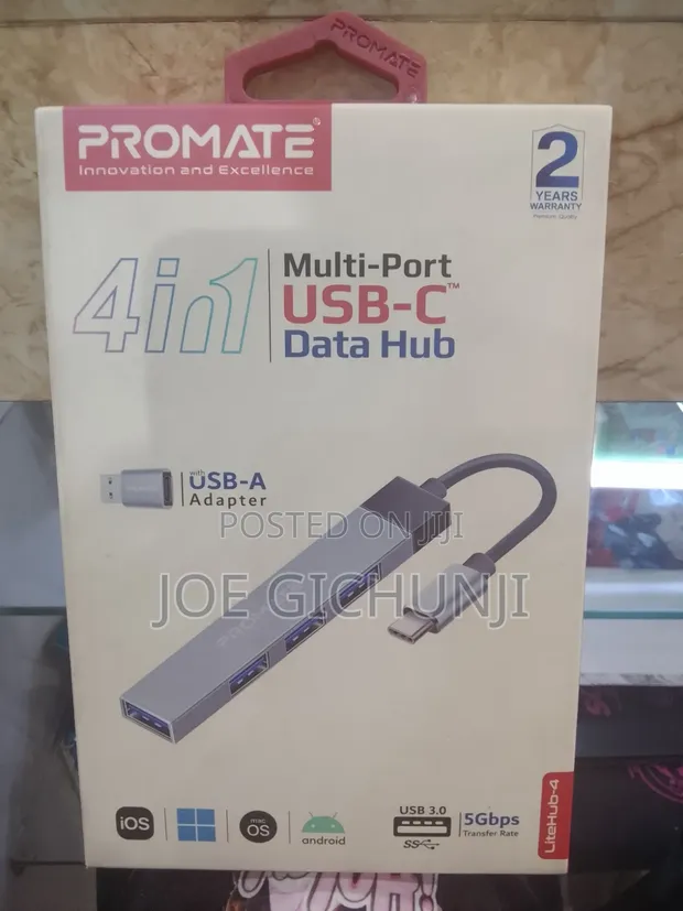 Promate LiteHub-4 4-in-1 USB-C Hub - 1