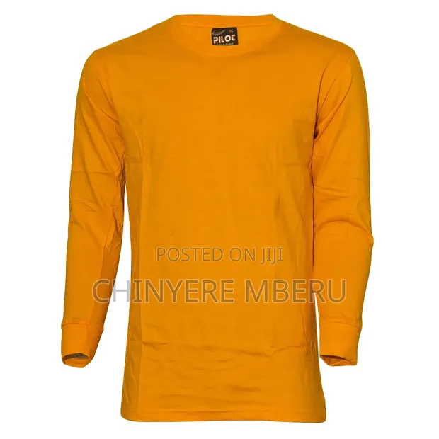 Slim Fit Light Orange Long Sleeve Shirt - 1