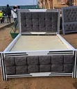 4x6 Grey Tufted Bed Frame - 2