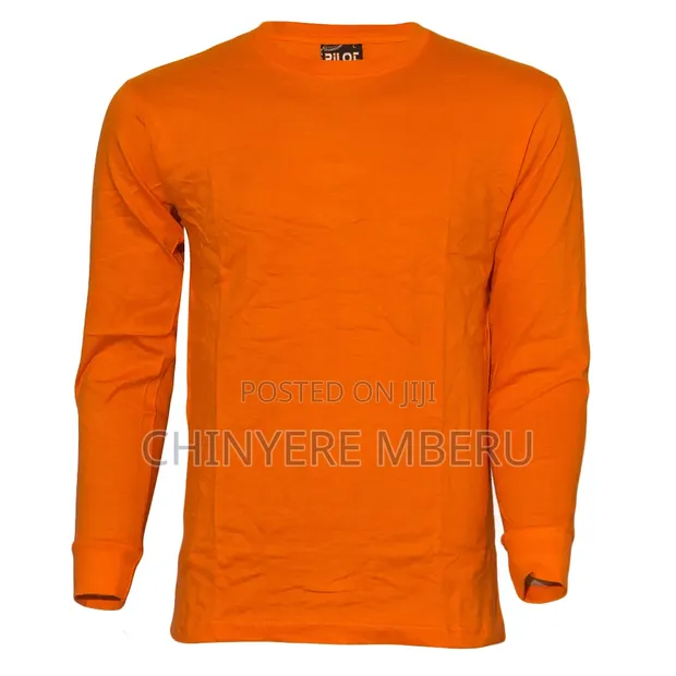 Shati la Mikono Mirefu la Rangi ya Chungwa, Slim Fit - 1