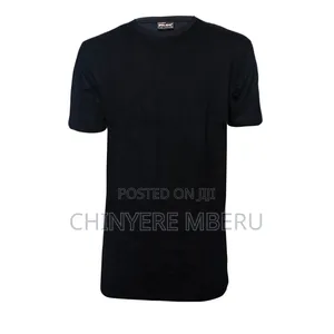 Shati Nyeusi ya Mikono Mifupi ya Slim Fit XXL